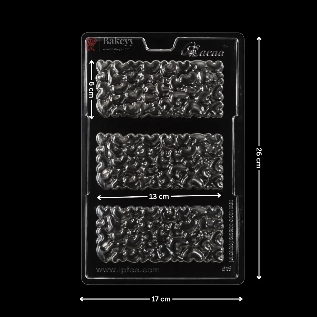 Mould 619 | Heart Pebble Chocolate Bar Mould | 3 Cavity | Pack of 1 - Image 2