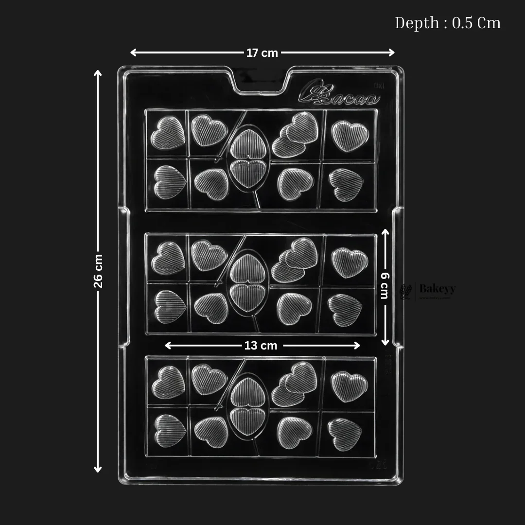 Mould 620 |Chocolate Heart Assorted Mould | 3 Cavity | Pack of 1 - Image 2