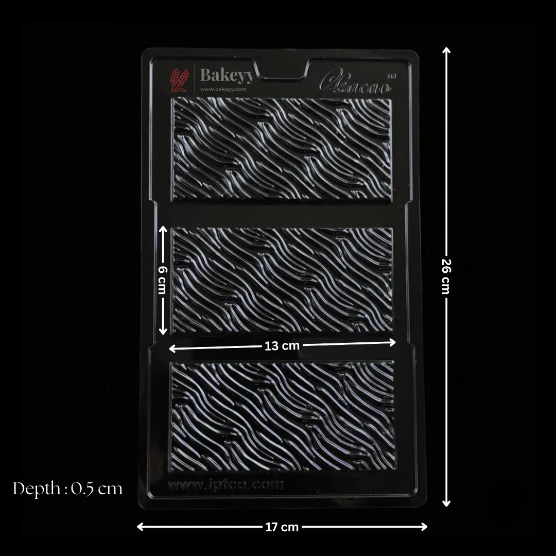 Mould 622 | Wavy Texture Chocolate Bar Mould | Baking Accessories | 3 Cavity | Pack of 1 - Image 2