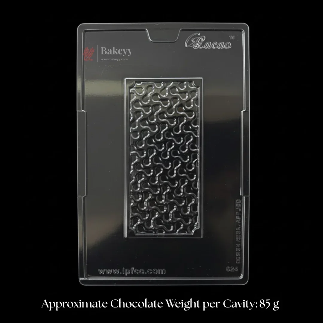 Mould 624 | Interlocking Wave Pattern Chocolate Bar Mould | 1 Cavity | Pack of 1