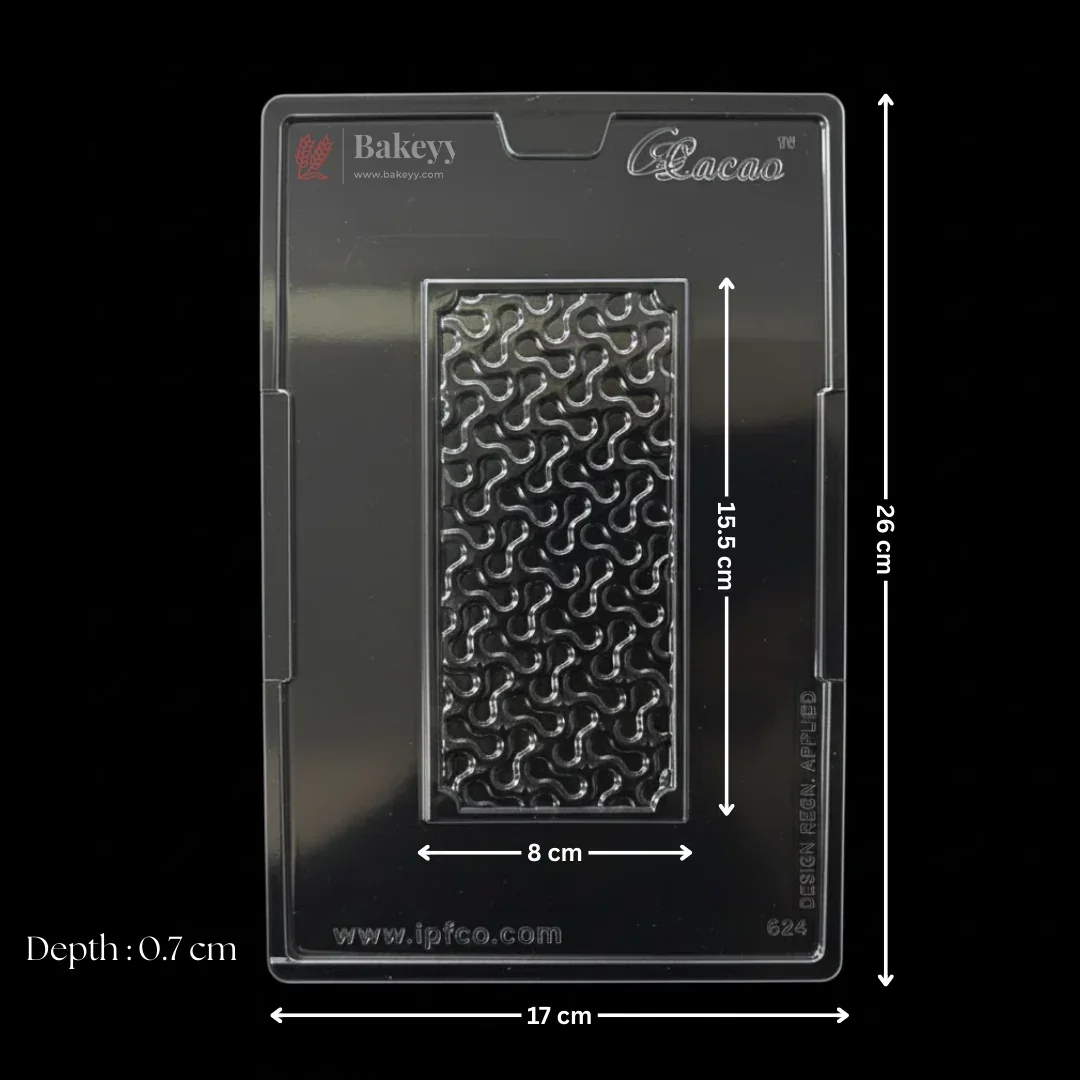 Mould 624 | Interlocking Wave Pattern Chocolate Bar Mould | 1 Cavity | Pack of 1 - Image 2