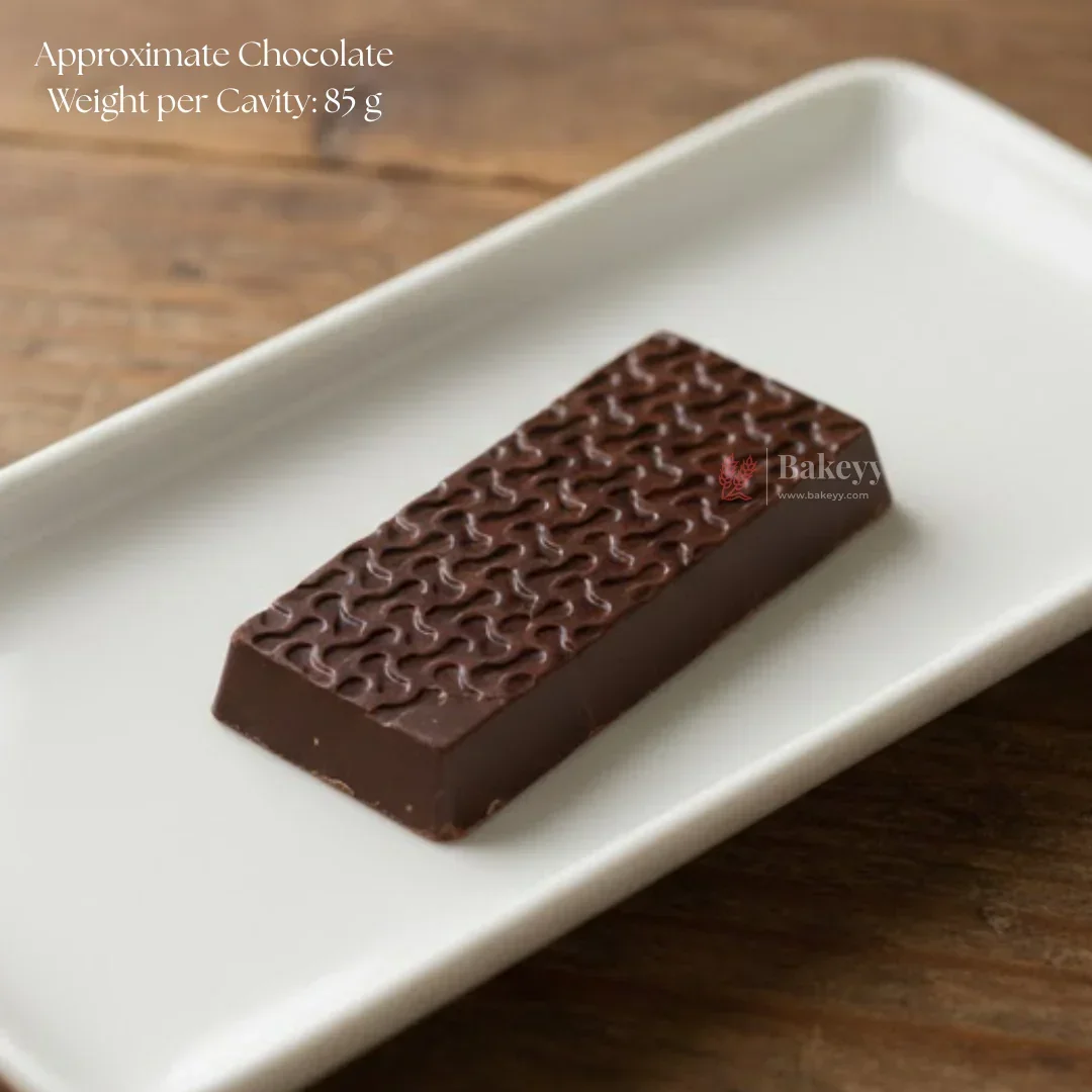 Mould 624 | Interlocking Wave Pattern Chocolate Bar Mould | 1 Cavity | Pack of 1 - Image 3