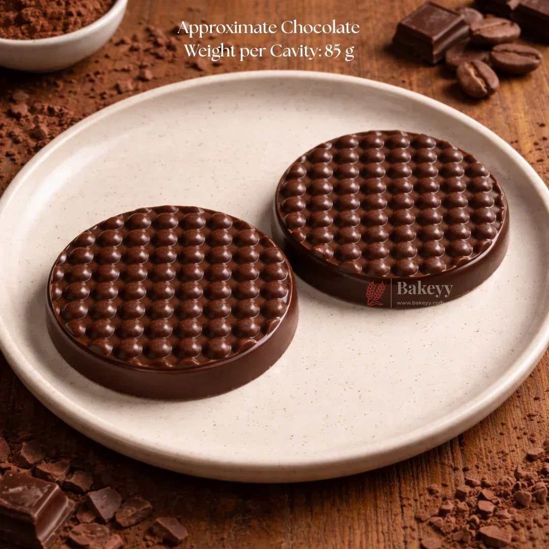 Mould 627 | Bubble Texture Round Chocolate Mould | 2 Cavity | Pack of 1 - Image 3