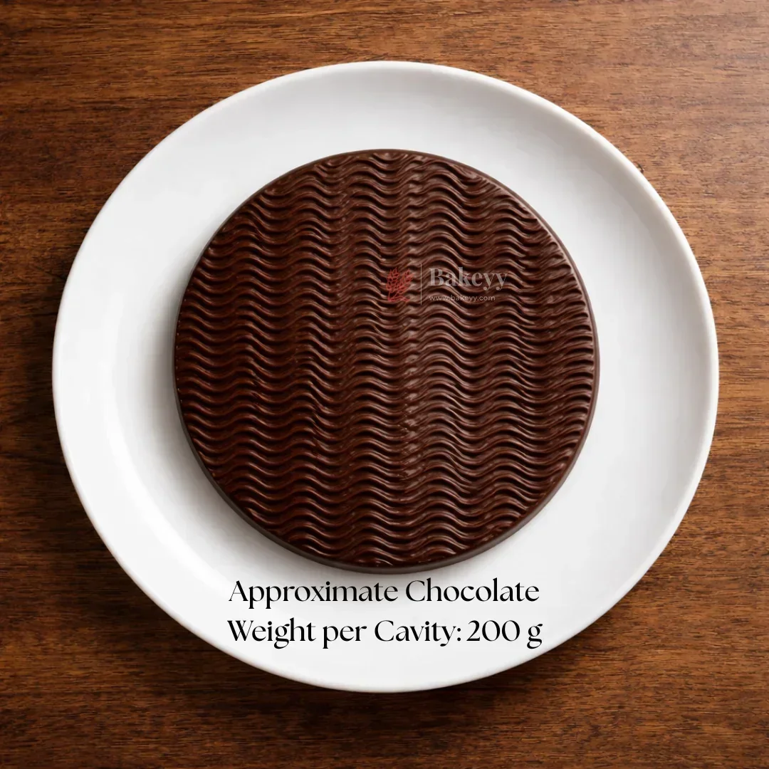 Mould 628 | Round Wave Texture Chocolate Mould | 1 Cavity | Pack of 1 - Image 3
