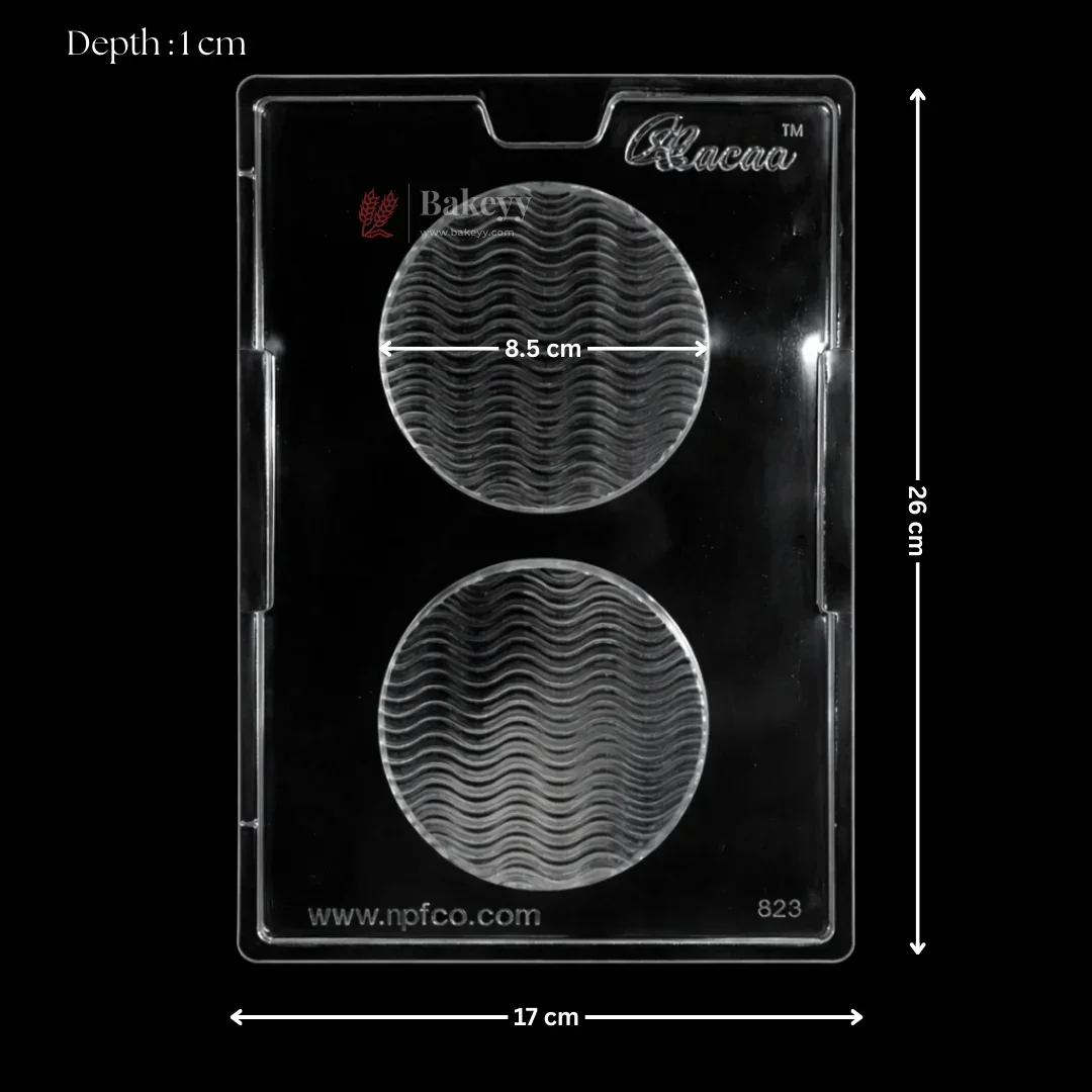 Mould 629 | Round Ripple Wave Texture Chocolate Mould | 2 Cavity | Pack of 1 - Image 2