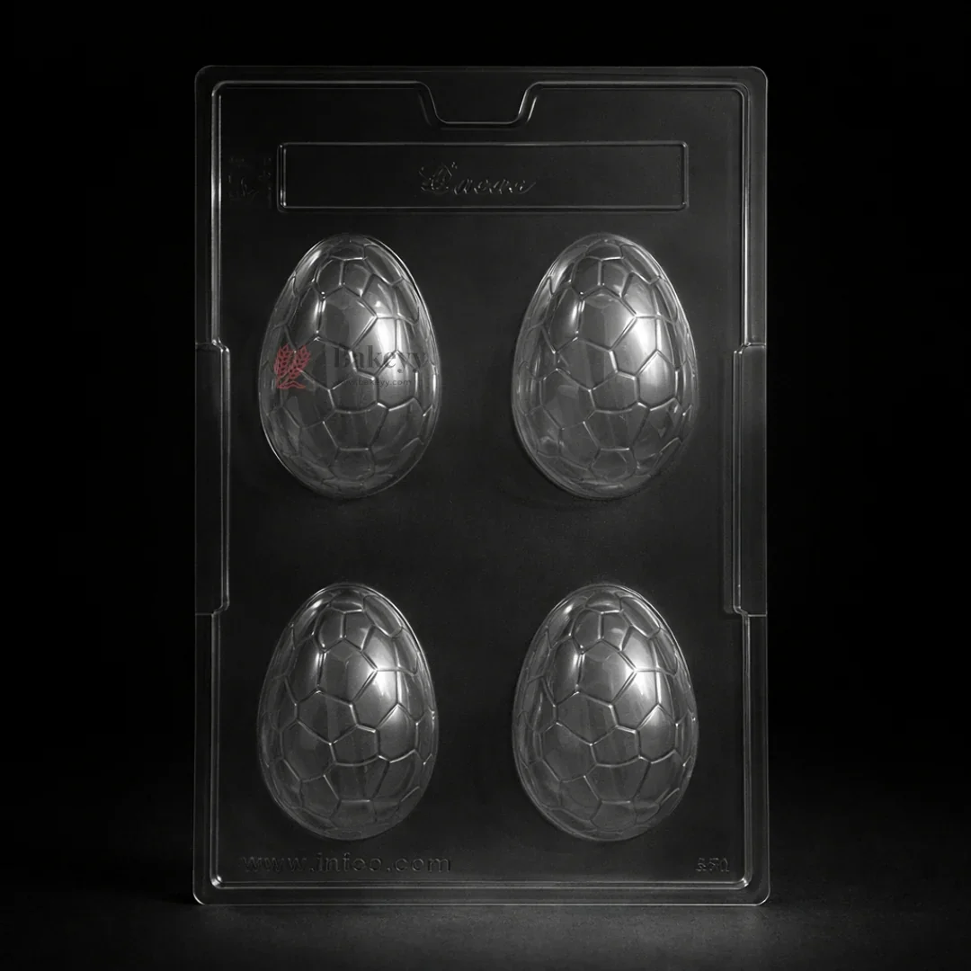 Mould 081 | Crack Pattern Egg Chocolate Mold | 4 Cavity | Pack of 1