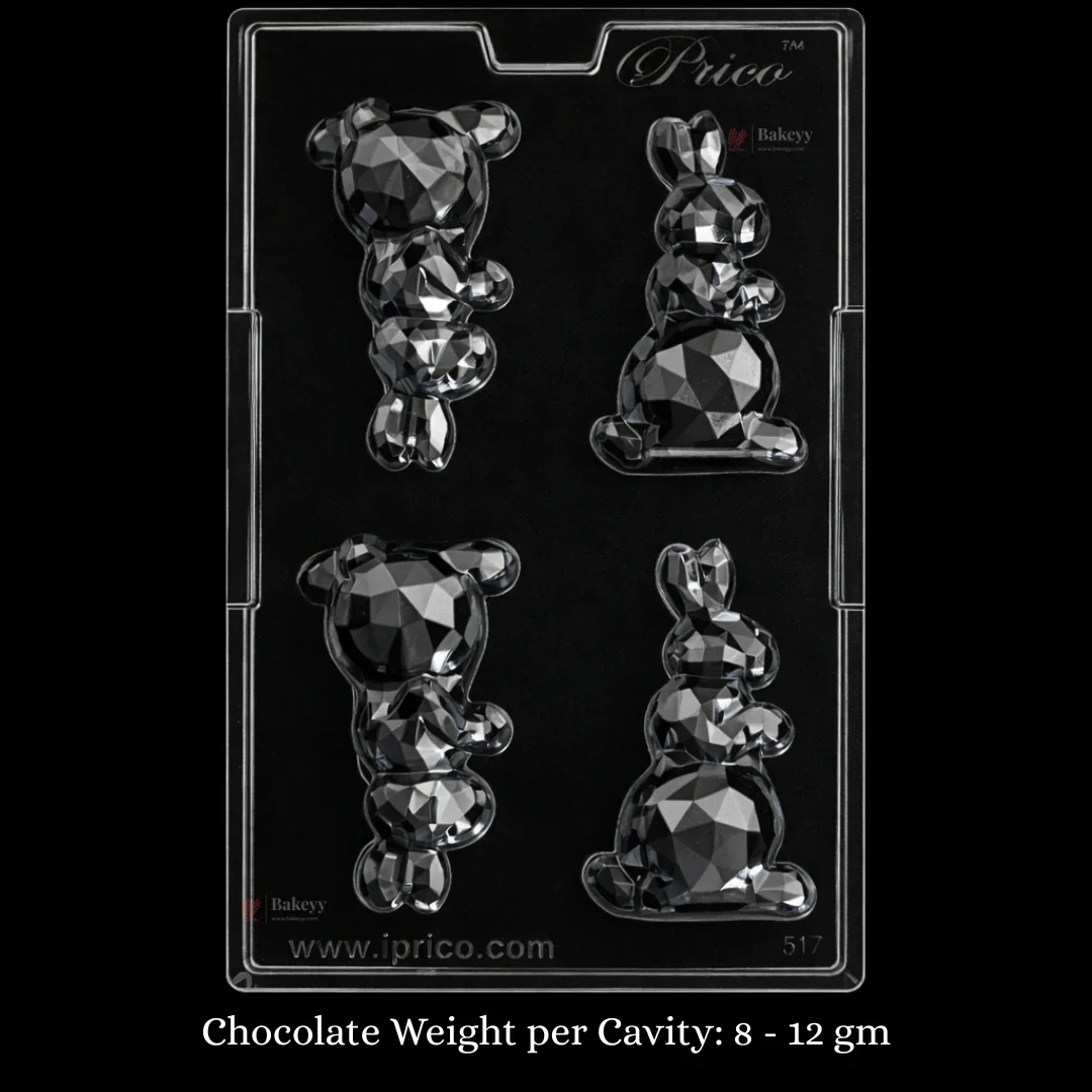 Mould - 657 | Geometric Rabbit Design | 4 Cavity | Pack of 1
