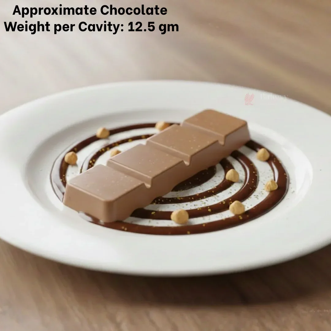 Mould 659 | Cacao Rectangular Cavity Design Mould | Baking Accessories | Plastic Chocolate Mould | Party Favor Mould | Pack of 1 - Image 3