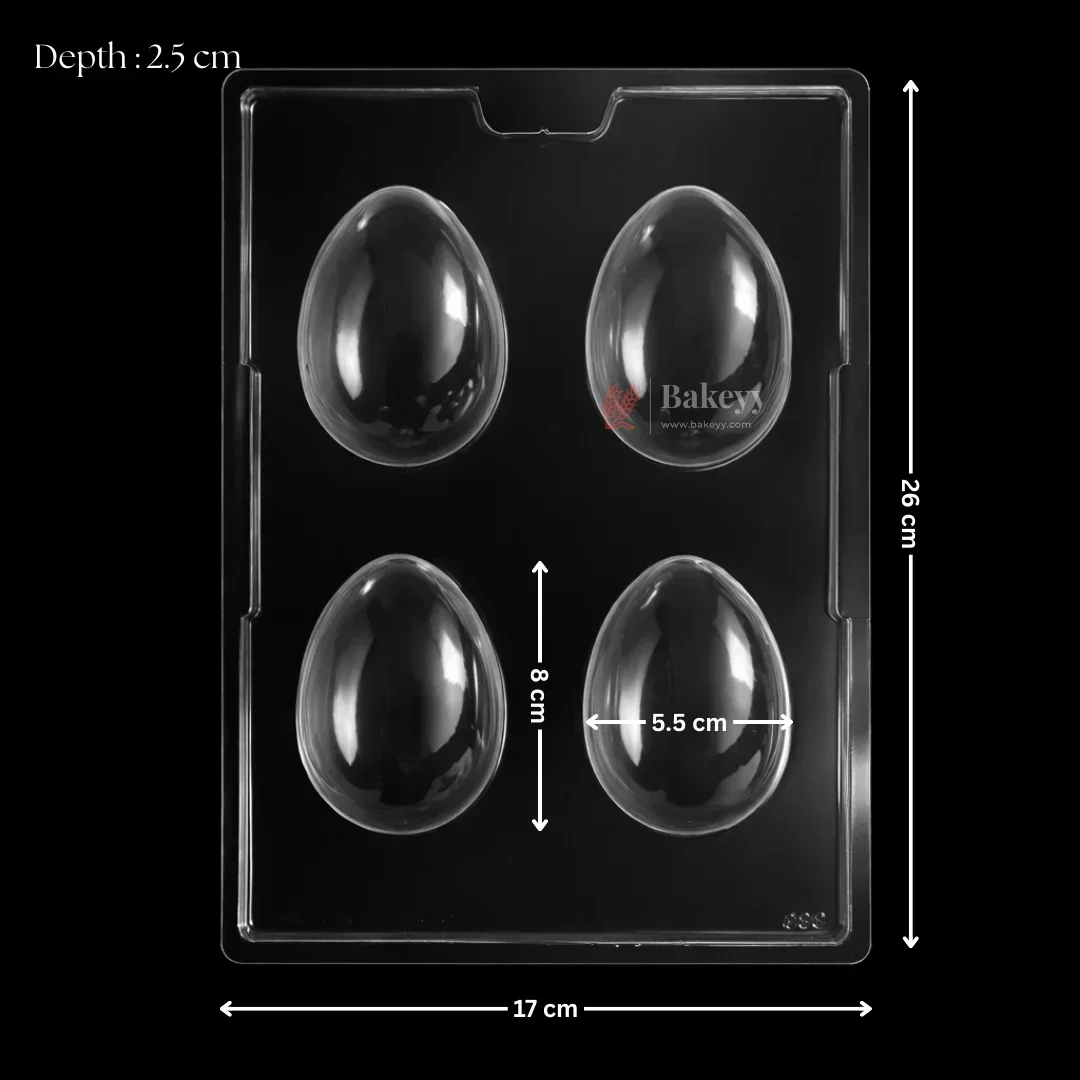 Mould 686 | Egg Shape Chocolate Mould | 4 Cavity | Pack of 1 - Image 2