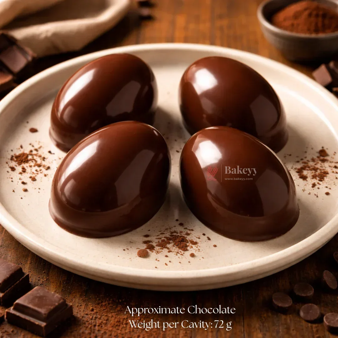 Mould 686 | Egg Shape Chocolate Mould | 4 Cavity | Pack of 1 - Image 3