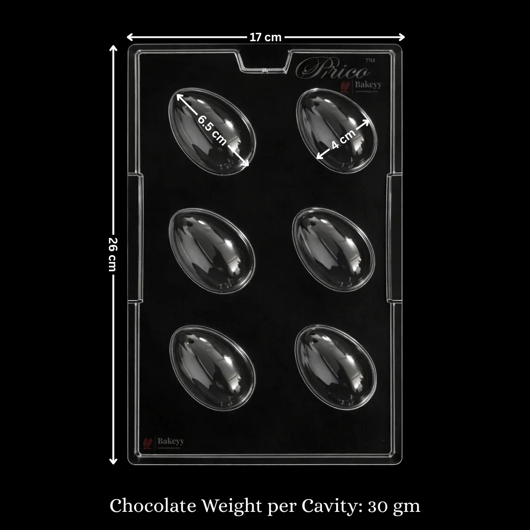 Mould 687, 258 | Smooth Easter Egg Chocolate Mould Tray | 6 Cavity | Pack of 1 - Image 4