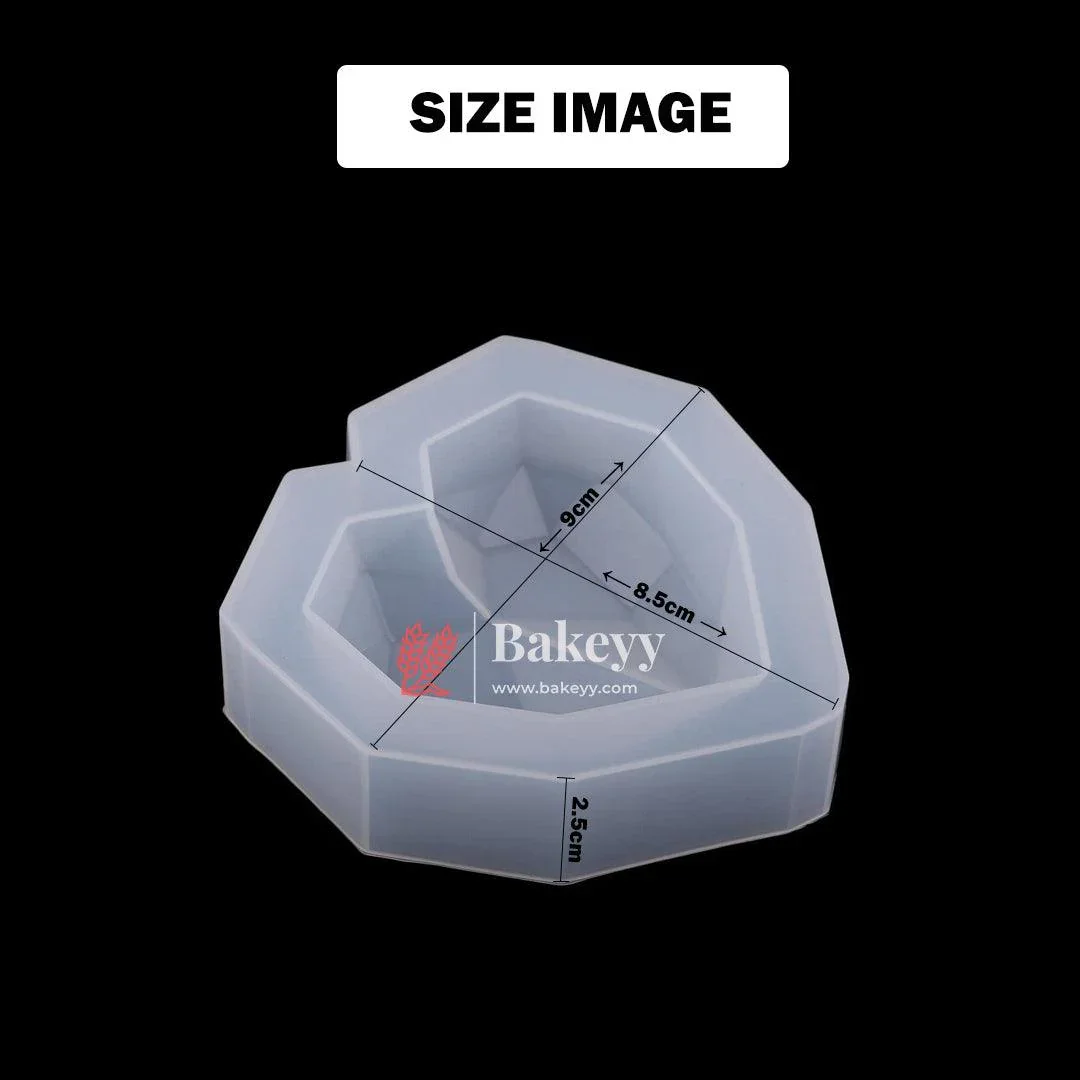 Pinata Heart Mould| Multifaceted Geometric Heart Silicone Mould| Chocolate Making and Shaping Mould| Pack of 1 - Image 3