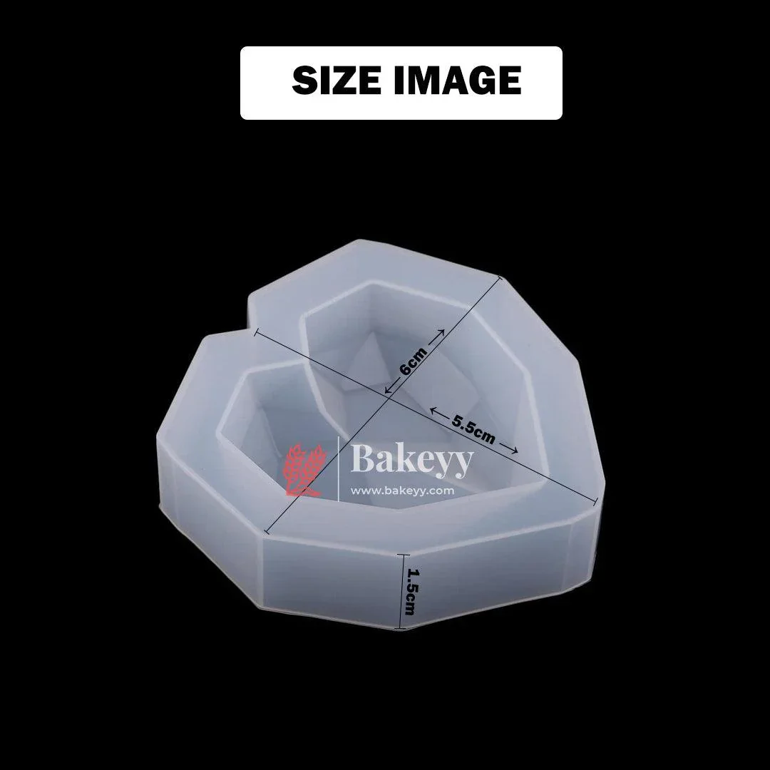 Pinata Heart Mould| Multifaceted Geometric Heart Silicone Mould| Chocolate Making and Shaping Mould| Pack of 1 - Image 4
