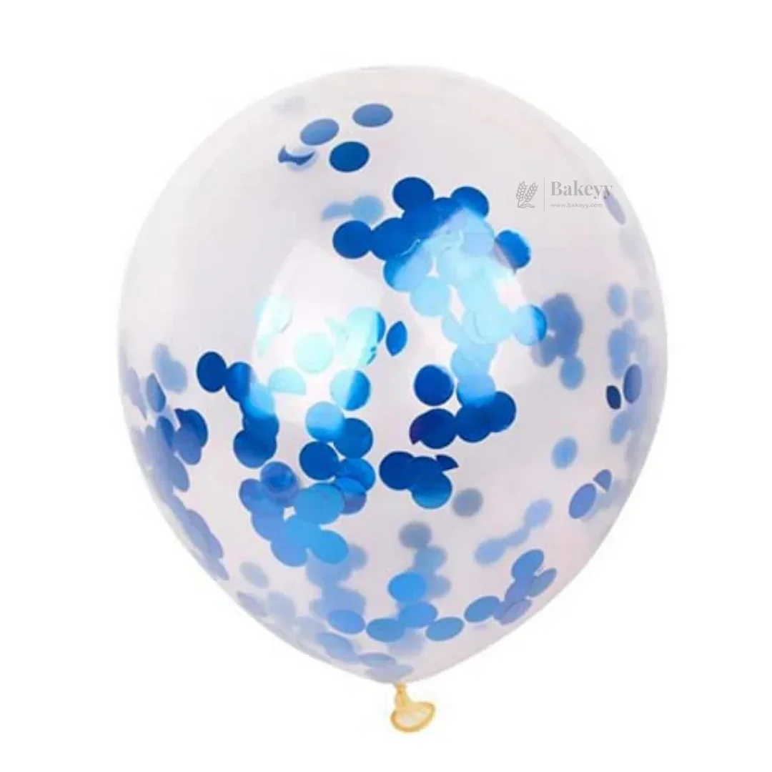 Blue Balloon Set – Latex & Confetti Combo | Party Decoration Combo | 10 pc Set | Pack of 1 - Image 2