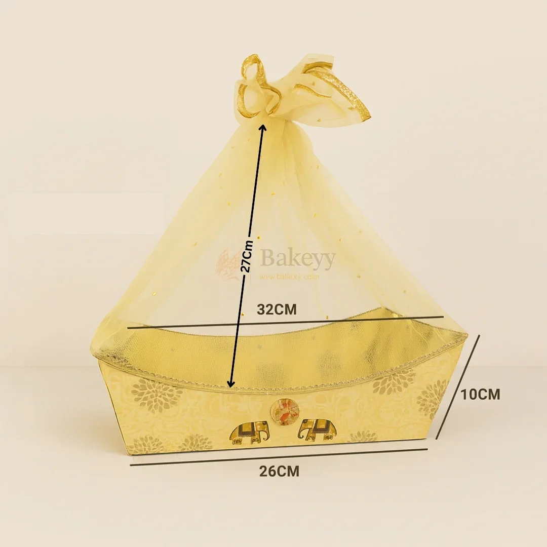 Decorative Gift Basket | Net Basket | Mixed Designs with Golden Net | 1 Piece - Image 2