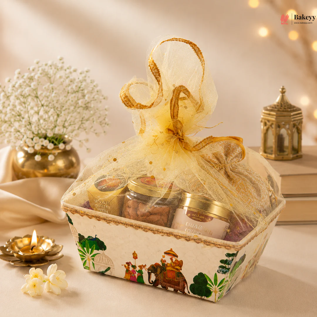 Small Net Gift Basket | Wedding Theme | Pack of 1 - Image 3