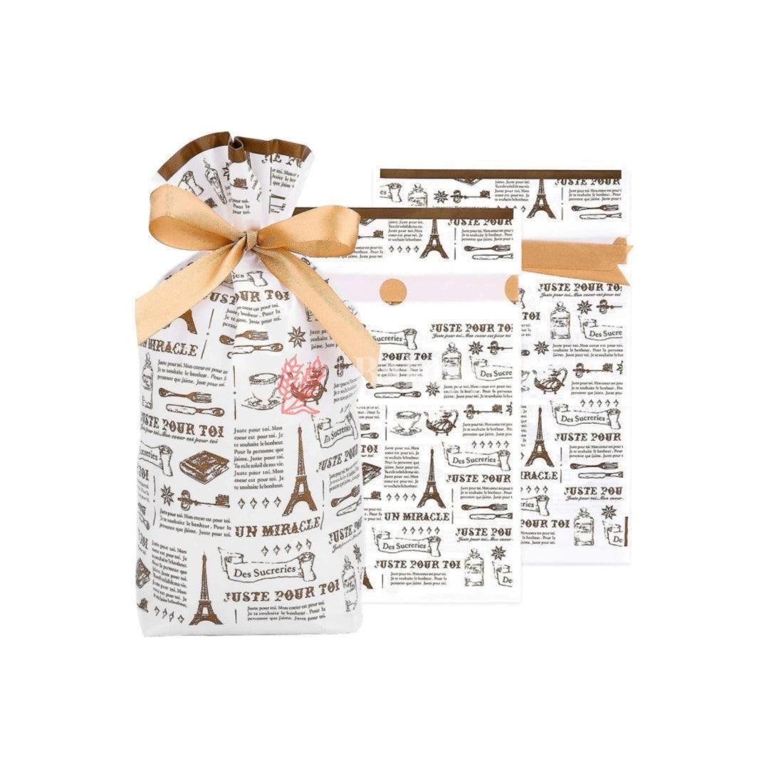 News Paper Style Plastic Stand Up Treat Favor Bags Gift Wrapper Bags for Candy Cookie Chocolate | Pack of 50