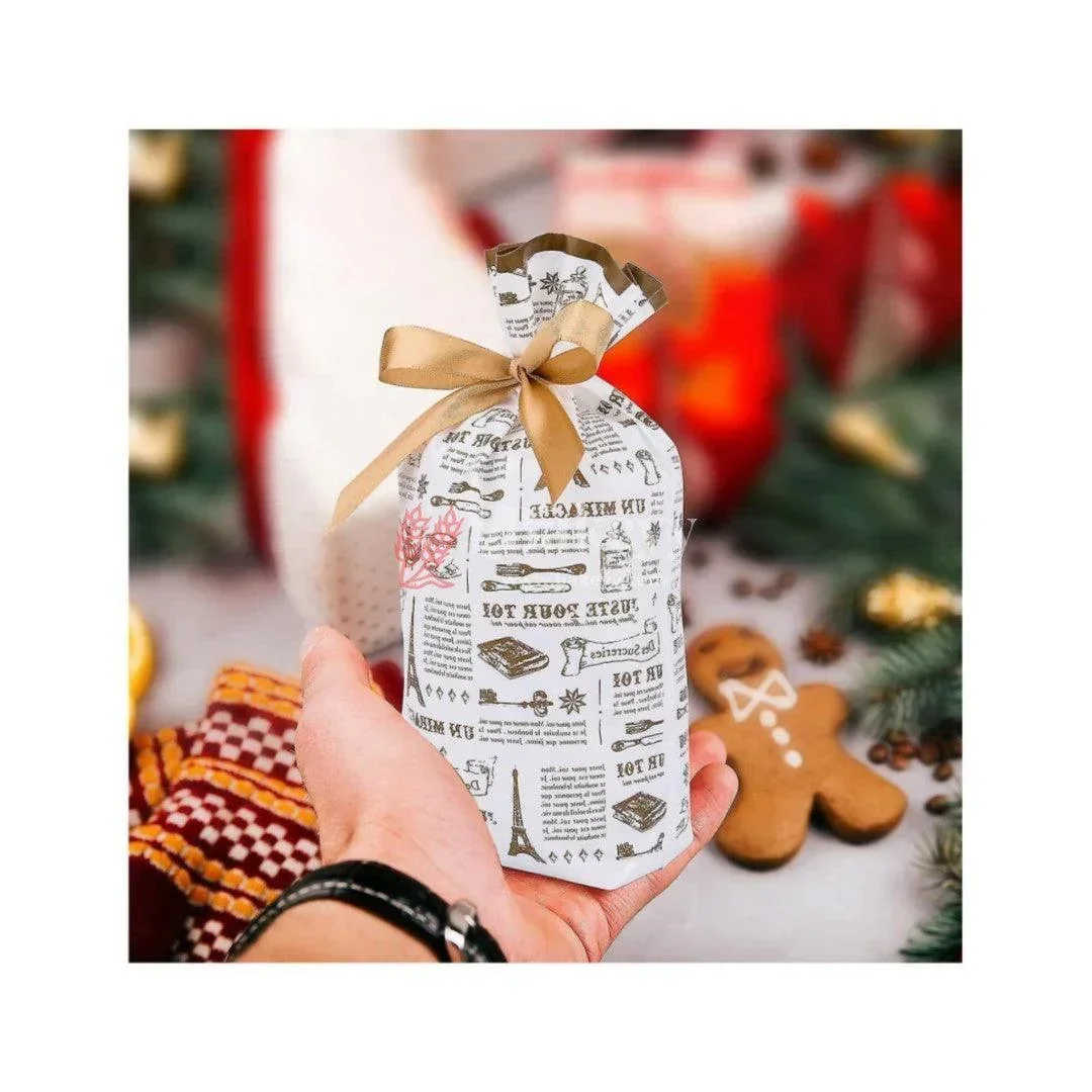 News Paper Style Plastic Stand Up Treat Favor Bags Gift Wrapper Bags for Candy Cookie Chocolate | Pack of 50 - Image 2