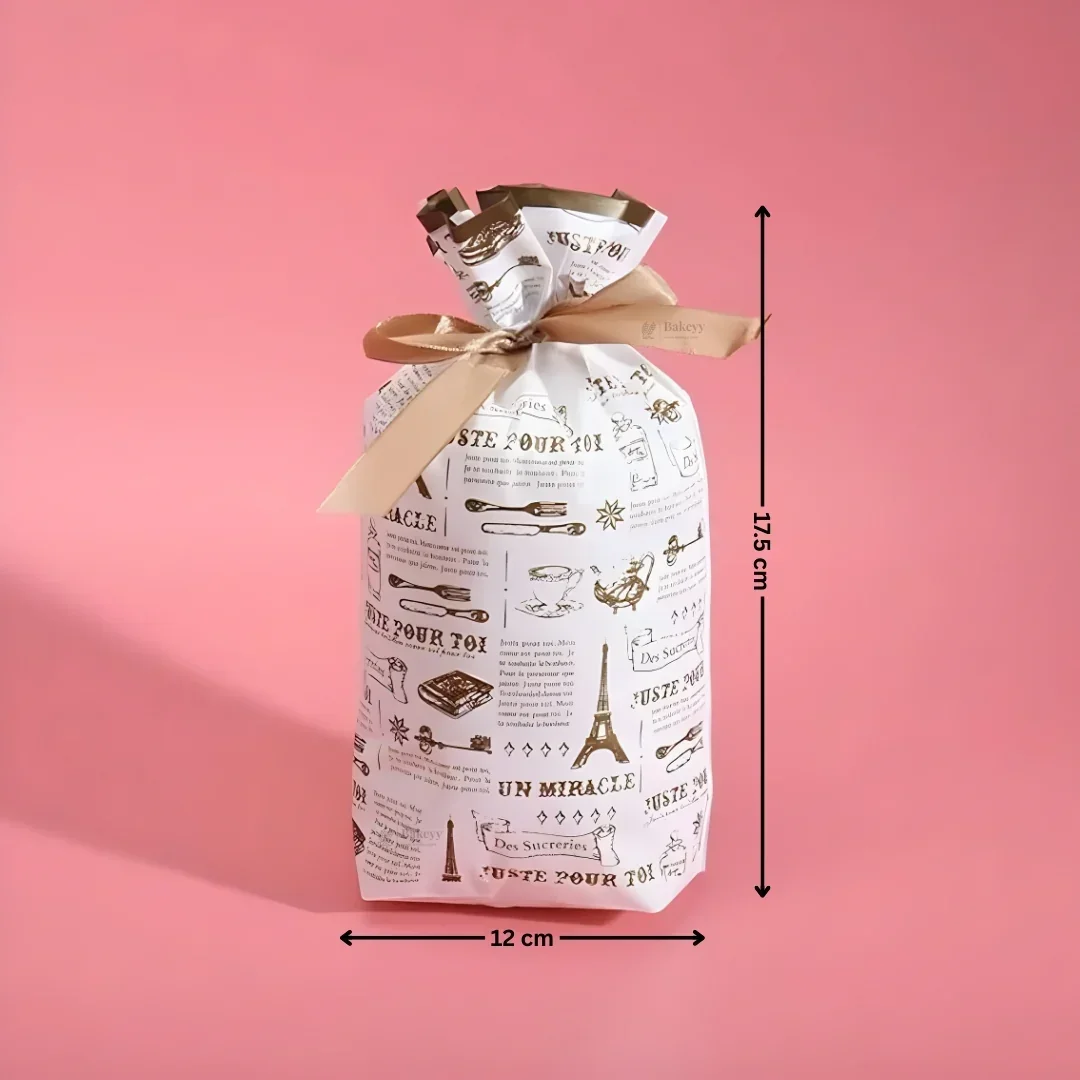 News Paper Style Plastic Stand Up Treat Favor Bags Gift Wrapper Bags for Candy Cookie Chocolate | Pack of 50 - Image 4