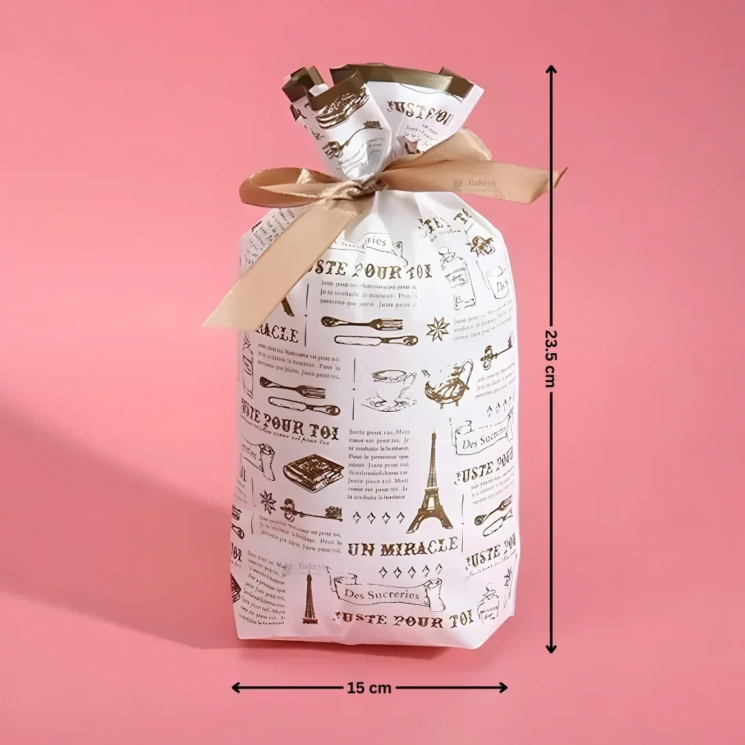 News Paper Style Plastic Stand Up Treat Favor Bags Gift Wrapper Bags for Candy Cookie Chocolate | Pack of 50 - Image 5