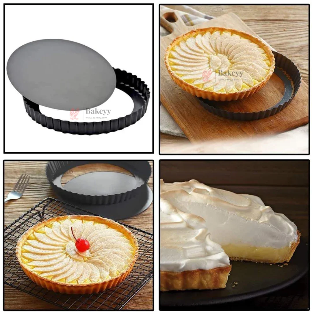 Non-Stick Pie Dish with Removable Bottom | Tart Pan | Pack of 1 - Image 3