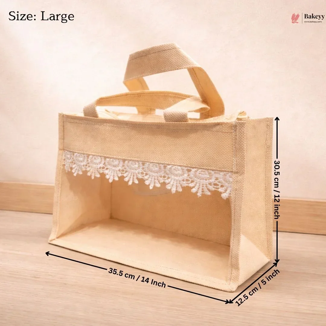 Non-Woven Window Bag with Zip Closure | Transparent Front Gift & Packaging Bag | Multiple Sizes | Pack of 12 - Image 9