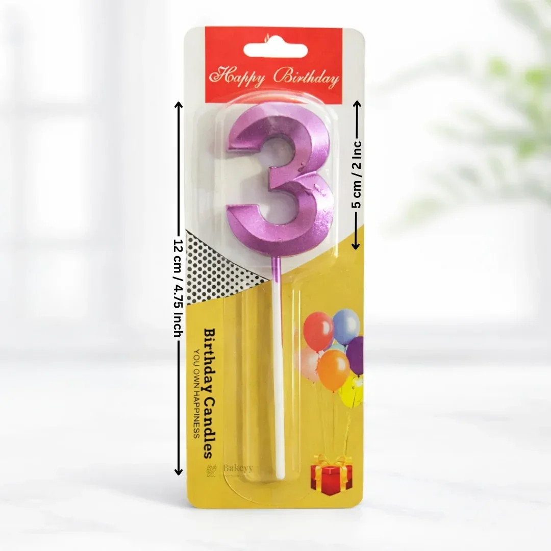 Pink Number 3D Candle | For Birthday, Wedding Party & Cake Decoration | Pack of 1 - Image 2