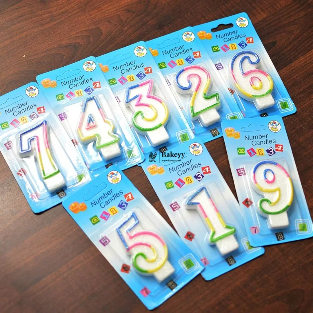 Number Rainbow Candle | For Birthday, Wedding Party & Cake Decoration | Pack of 1