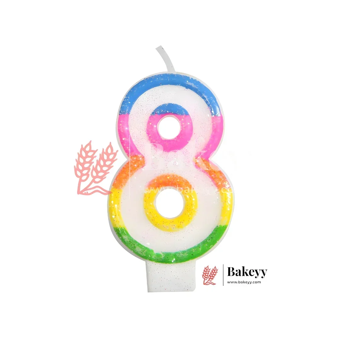 Number Rainbow Candle | For Birthday, Wedding Party & Cake Decoration | Pack of 1 - Image 5