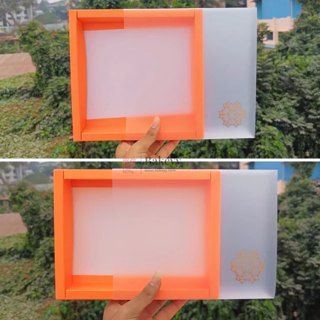 Orange Sliding Chocolate Box with Gold Cavity | Premium Gift Box for Chocolates | Pack of 10 - Image 2