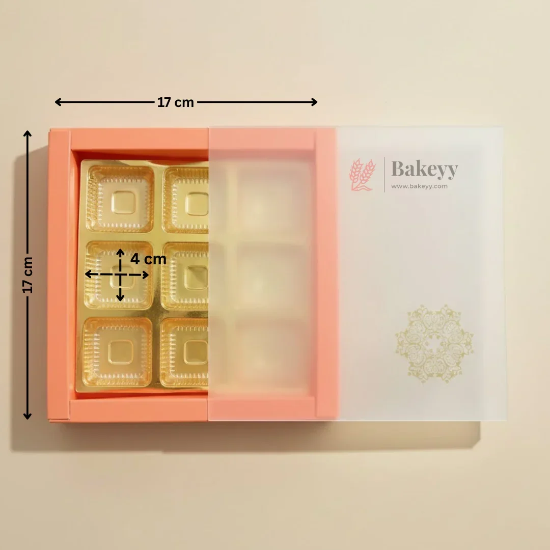 Orange Sliding Chocolate Box with Gold Cavity | Premium Gift Box for Chocolates | Pack of 10 - Image 3
