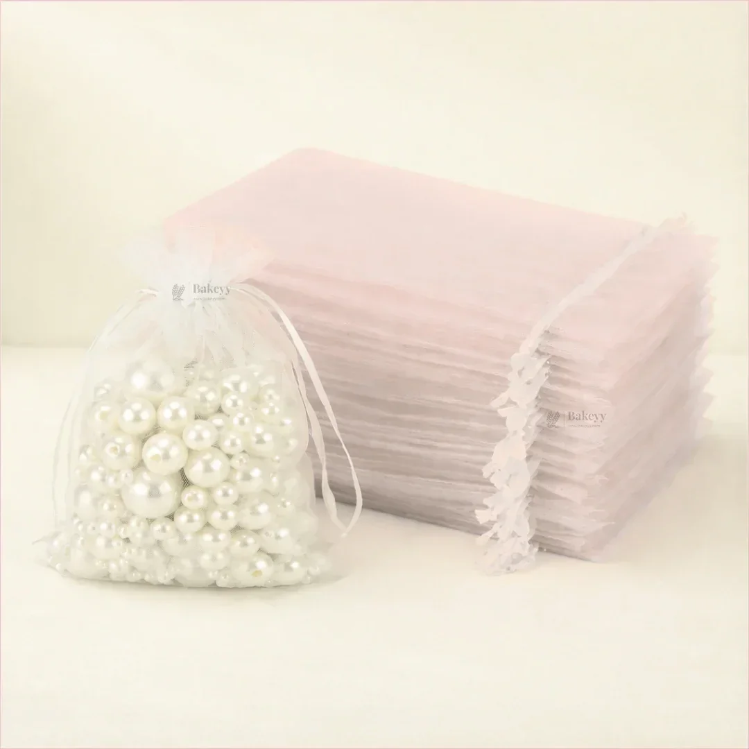 Organza Potli Bags | Drawstring Bags | White Color