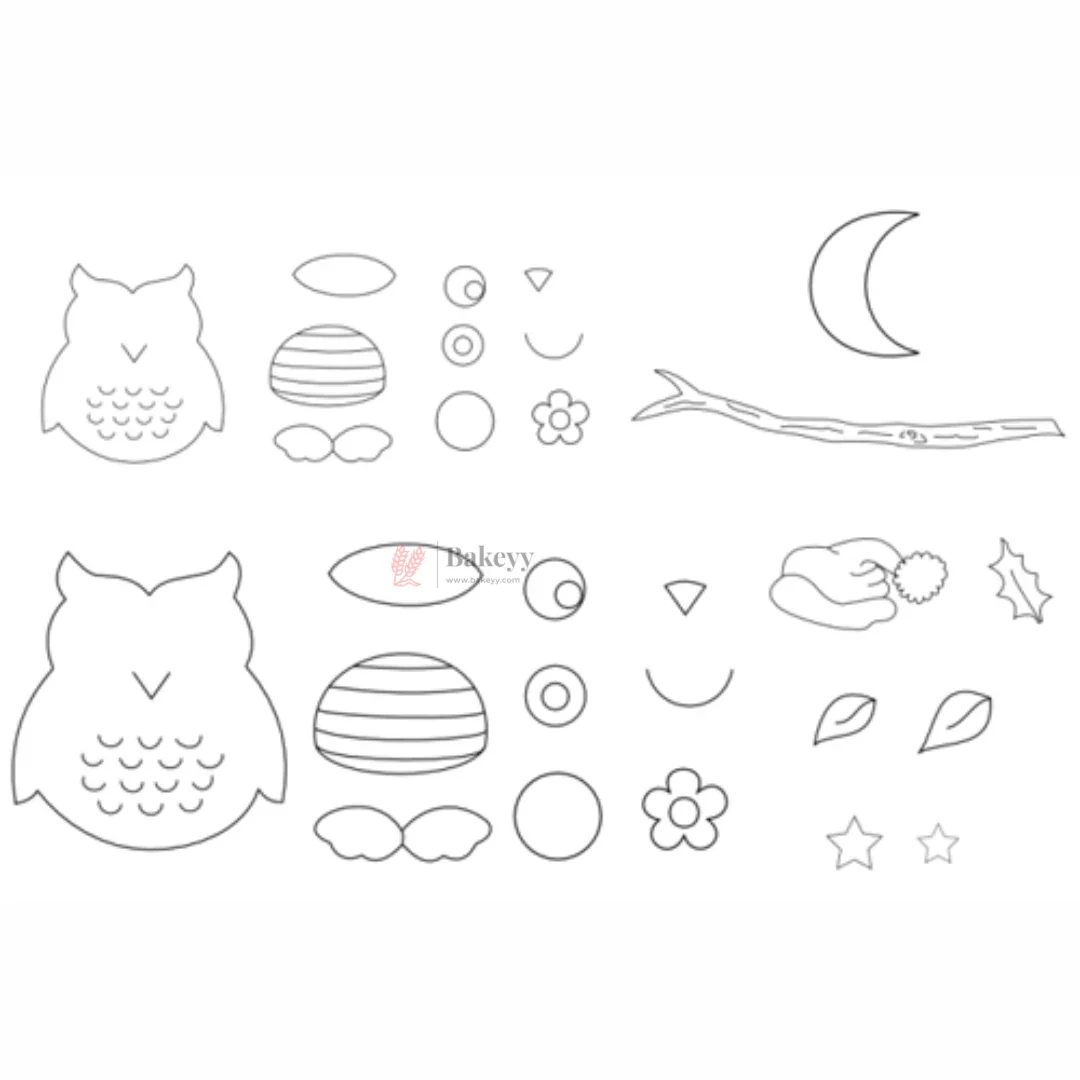 Owl Shape Fondant & Cookie Cutter Set | Pack of 1 - Image 3