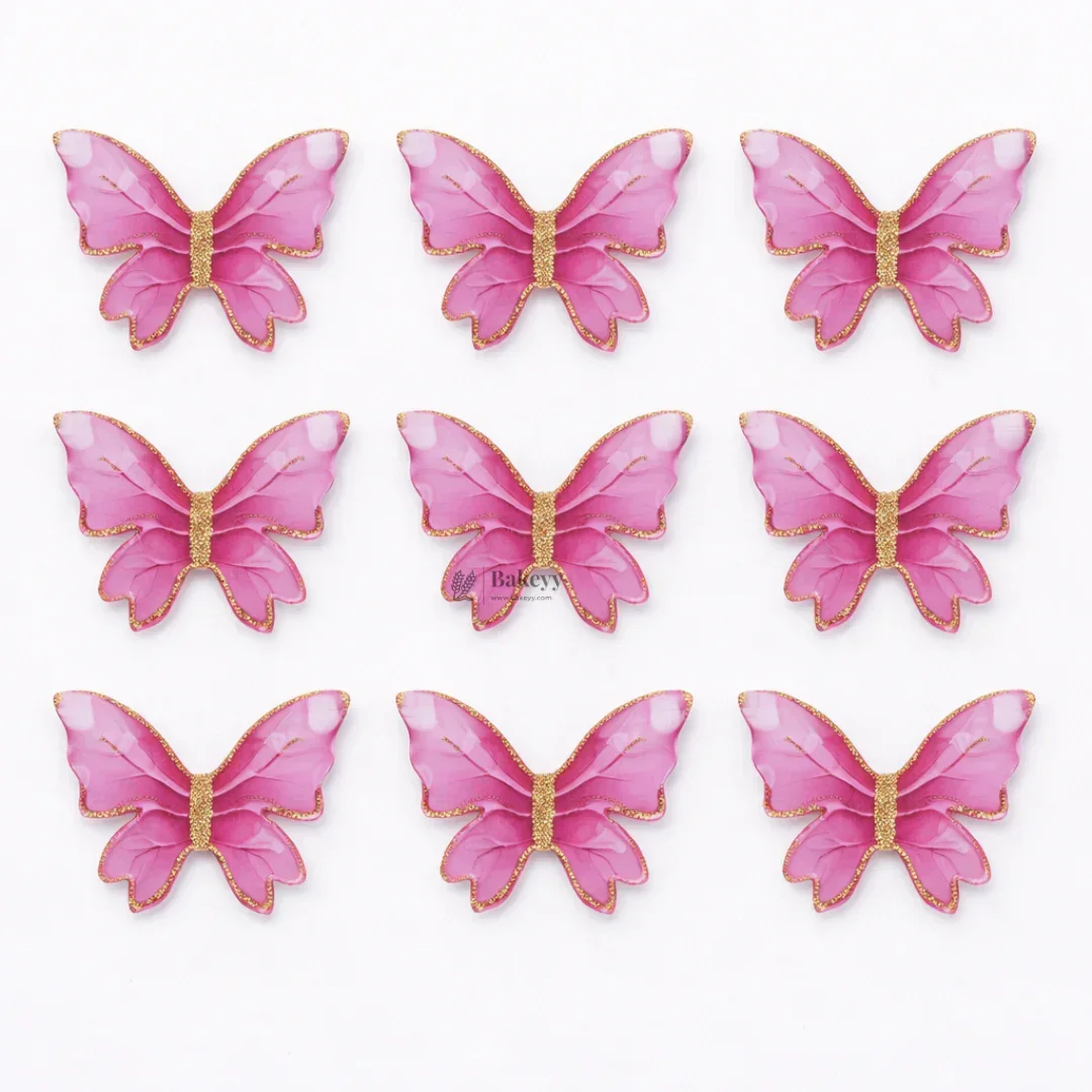 Pastel Butterfly Cake Topper with Gold Glitter Edge Detailing | Elegant Decoration for Cakes, Cupcakes & Desserts | Pack of 10 - Image 6