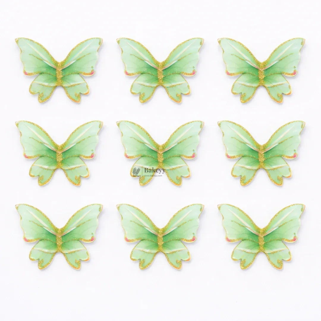 Pastel Butterfly Cake Topper with Gold Glitter Edge Detailing | Elegant Decoration for Cakes, Cupcakes & Desserts | Pack of 10 - Image 7