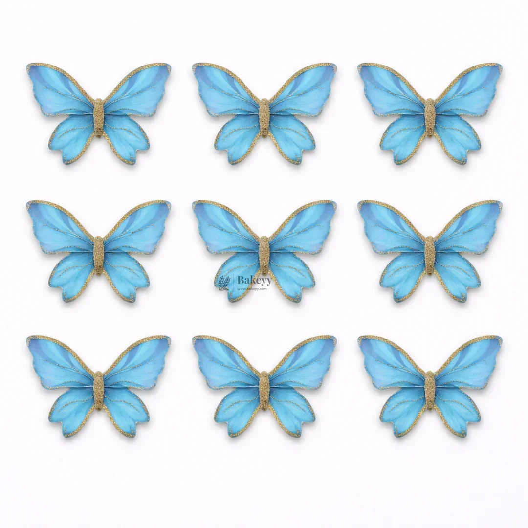 Pastel Butterfly Cake Topper with Gold Glitter Edge Detailing | Elegant Decoration for Cakes, Cupcakes & Desserts | Pack of 10 - Image 8