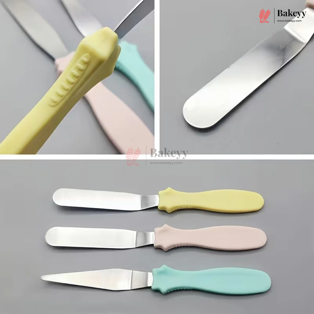 Pastel Icing Spatula Knife Set | Cake Cream Spreading Tool | 3 Pieces Per Pack | Pack of 1 - Image 5