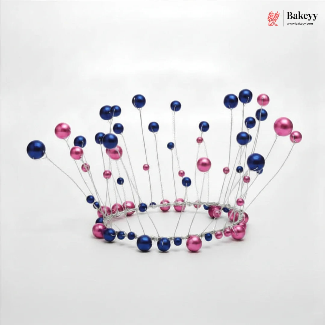 Pearl Crown Cake Topper for Birthday Cakes & Premium Cake Decoration | Pack of 1 - Image 3