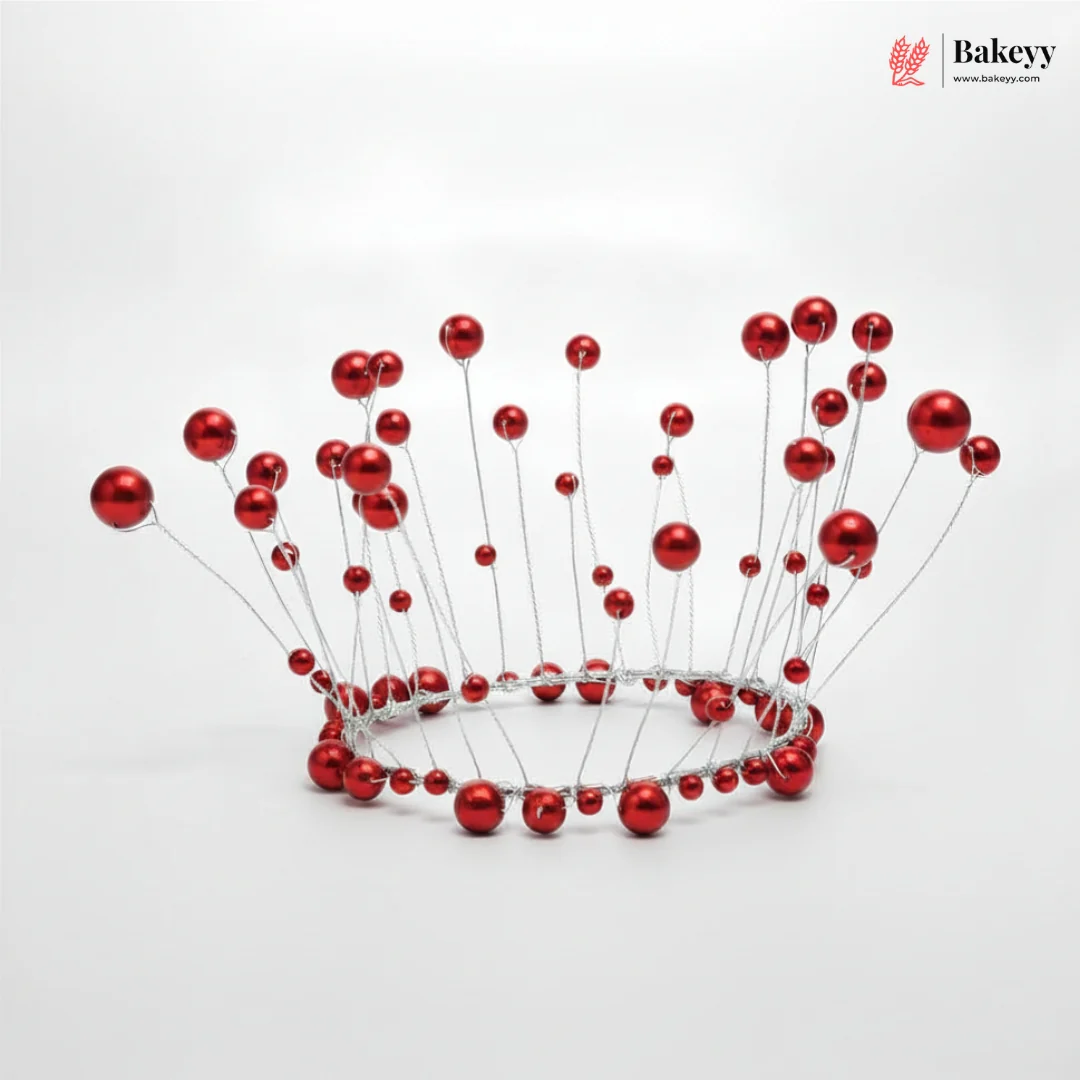 Pearl Crown Cake Topper for Birthday Cakes & Premium Cake Decoration | Pack of 1 - Image 4