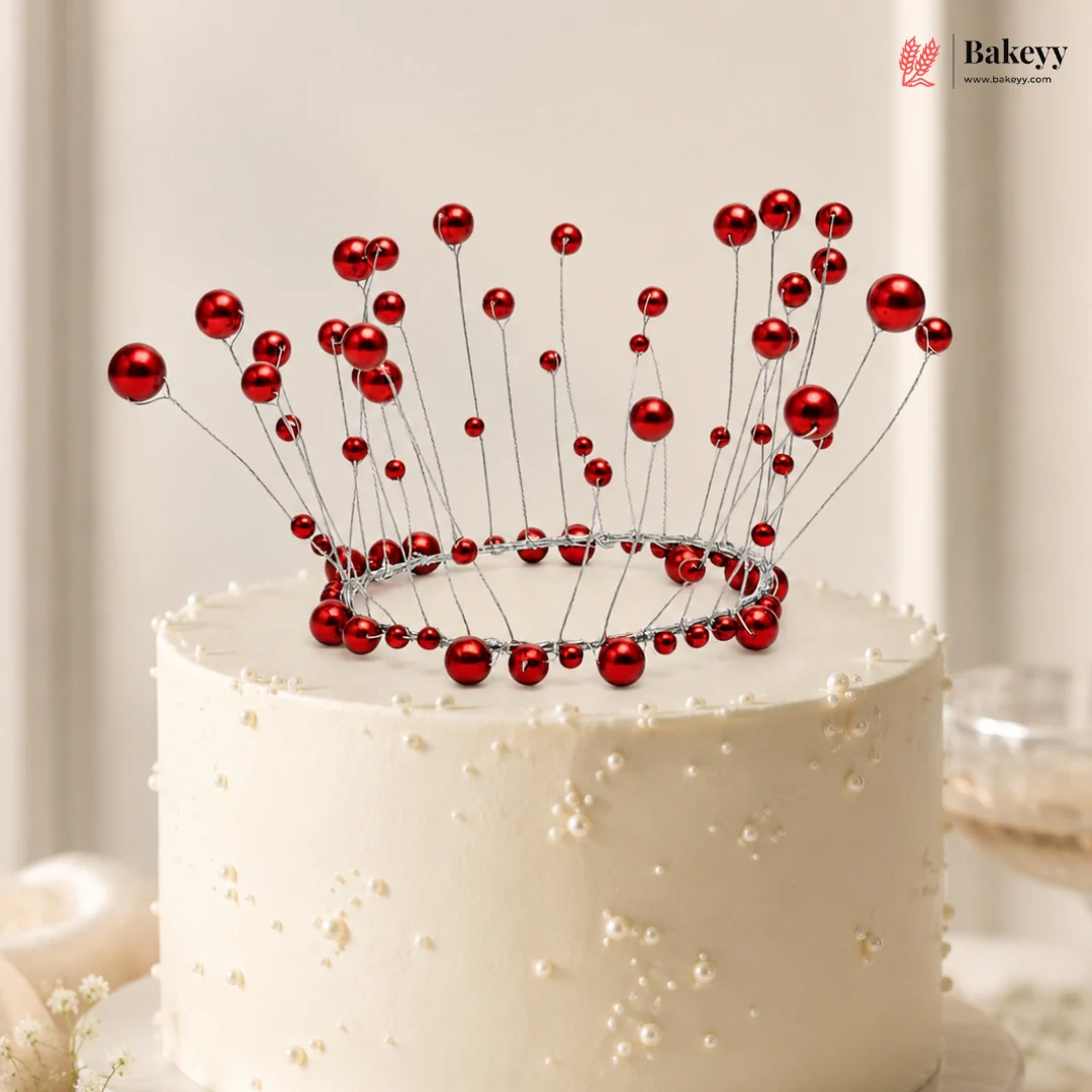 Pearl Crown Cake Topper for Birthday Cakes & Premium Cake Decoration | Pack of 1 - Image 8