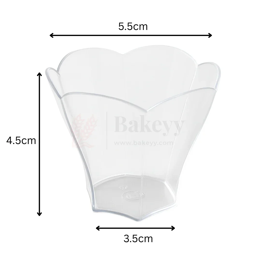 Petal-Shaped Transparent Mousse Cups | Pack Of 20 | D32 - Image 3