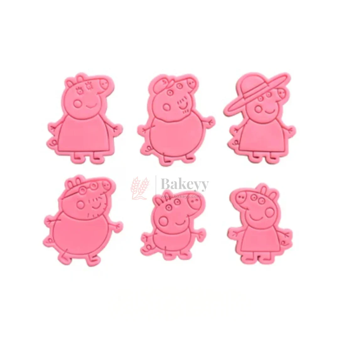 Peppa Pig Theme Cookie Cutter & Embosser Set | 6 Piece | Pack of 1 - Image 4