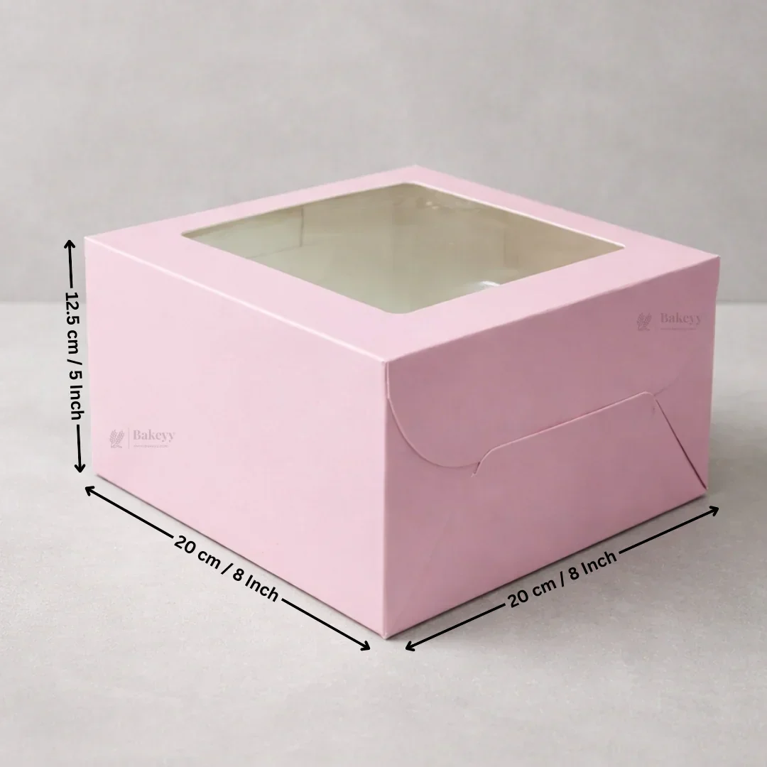 Pink Cake Box with Square Top Window | Pack of 25 - Image 6