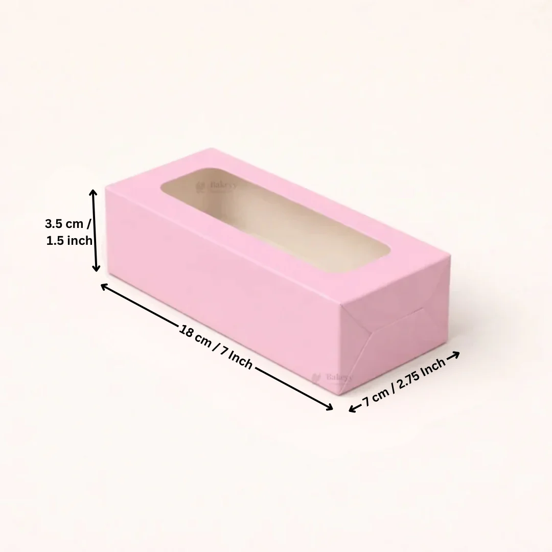 Pink Color Brownie Box | L Shape Window & Top Window | Multiple Capacities Available | Pack of 10 - Image 10