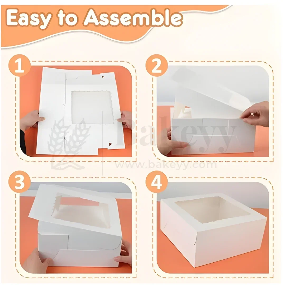 Pink Color Brownie Box | L Shape Window & Top Window | Multiple Capacities Available | Pack of 10 - Image 2