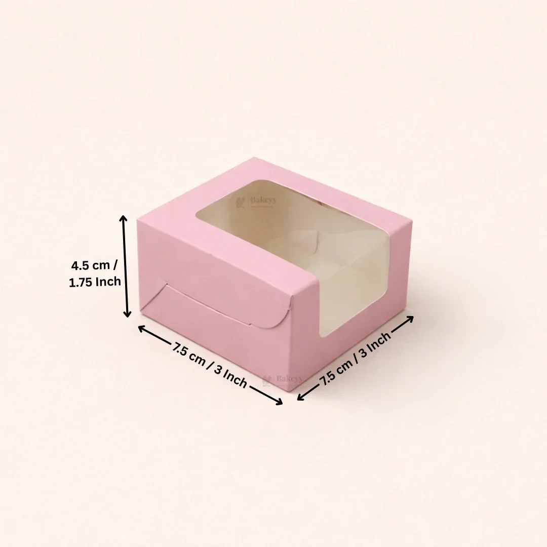 Pink Color Brownie Box | L Shape Window & Top Window | Multiple Capacities Available | Pack of 10 - Image 6