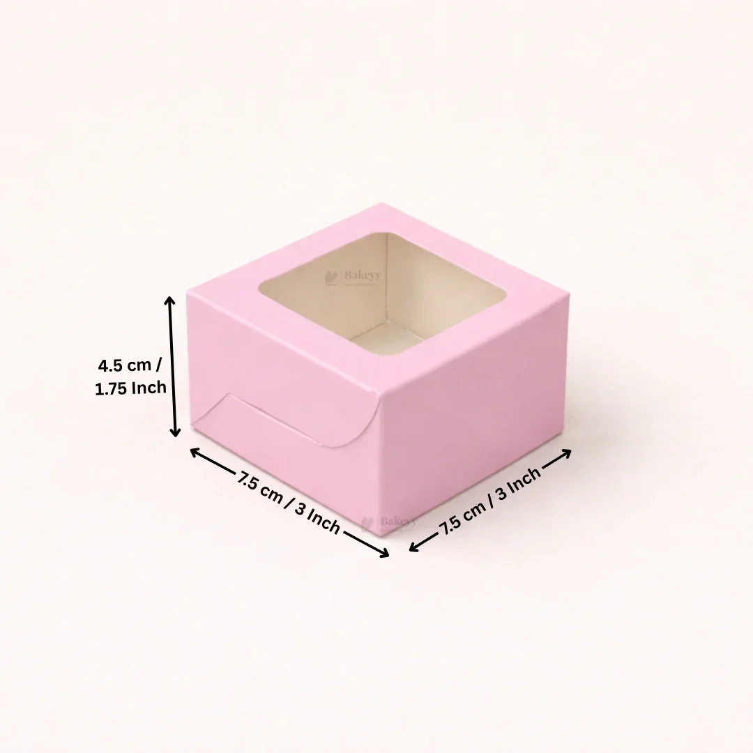 Pink Color Brownie Box | L Shape Window & Top Window | Multiple Capacities Available | Pack of 10 - Image 7