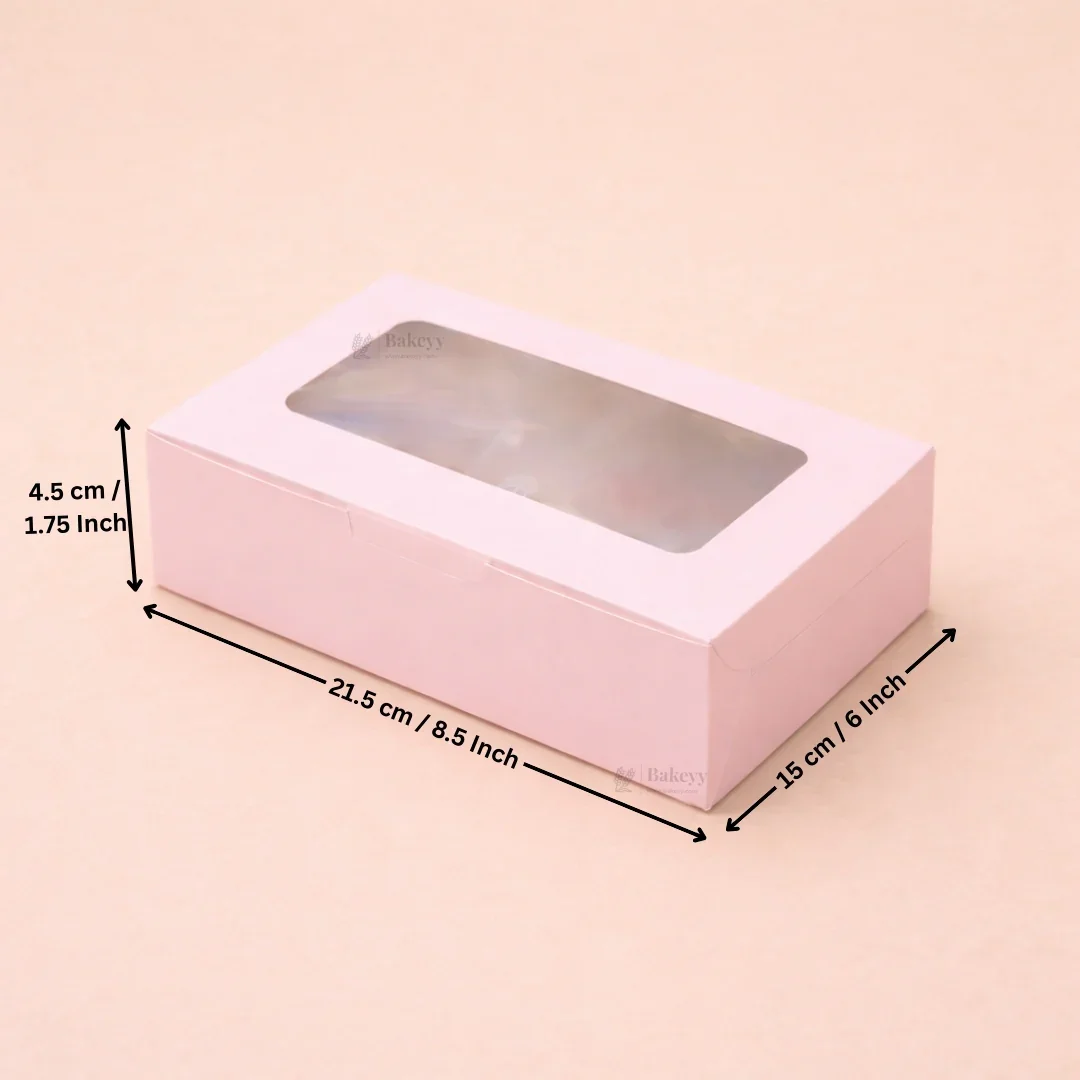 Pink Color Brownie Box | L Shape Window & Top Window | Multiple Capacities Available | Pack of 10 - Image 8