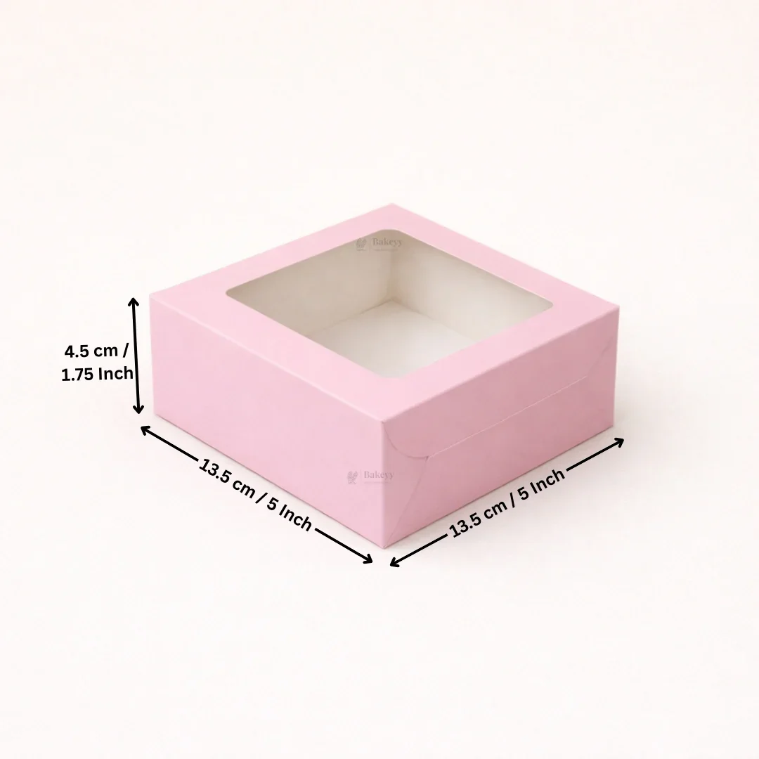 Pink Color Brownie Box | L Shape Window & Top Window | Multiple Capacities Available | Pack of 10 - Image 9