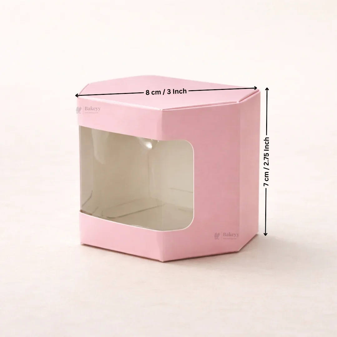 Pink Color | Cookie Box with Window | Slim Paperboard Packaging Box | 2 Sizes Available | Pack of 25 - Image 4